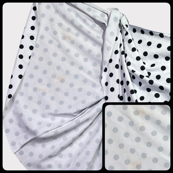 Polka Dot One Piece Swim Dress Boy Shorts Size US 6 Turquoise Black White - Picture 6 of 11